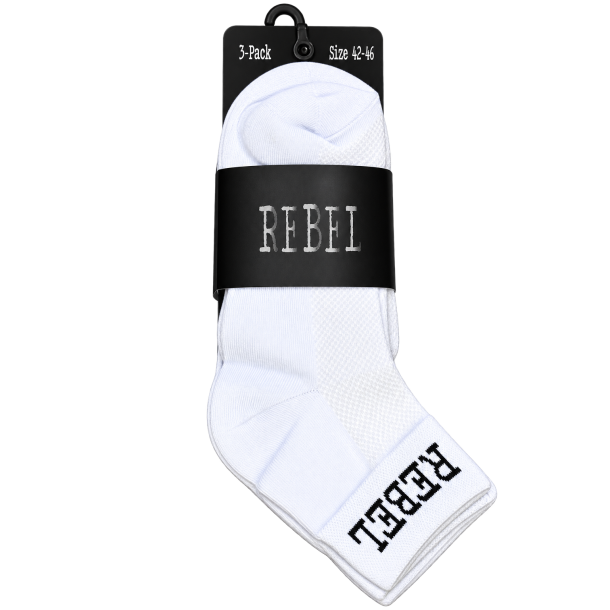 Rebel 3-Pack L�besok. Hvid 