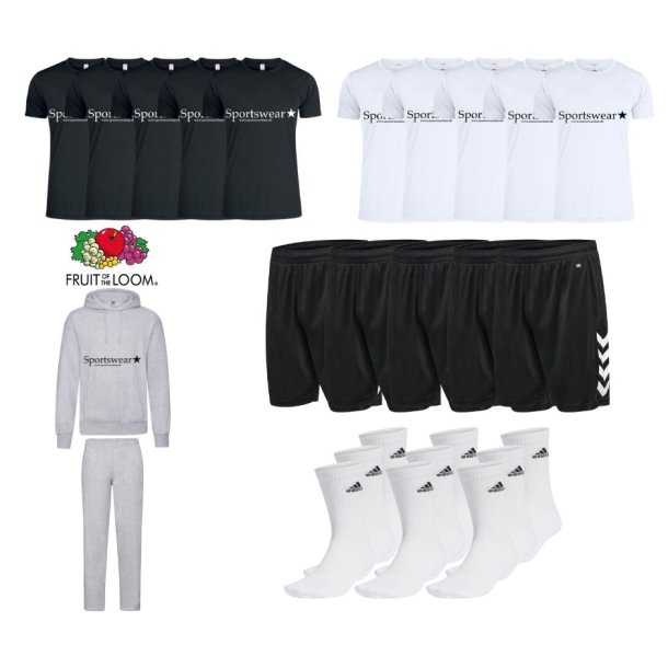 Efterskole Pakke Unisex Shorts Hvide Sokkker