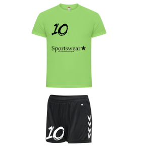 Trningsst Inkl Navn og nummer Grn Dameshorts