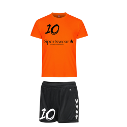Trningsst Inkl. Navn og Nummer Orange dameshorts