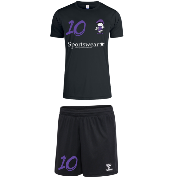 Ydun Tr�ningss�t Sort Dameshorts