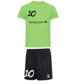 Tr�ningss�t Inkl. Navn og nummer Gr�n Dameshorts