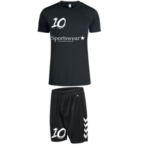 Trningsst Inkl. Navn og Nummer Sort