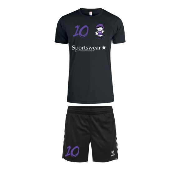 Ydun Tr�ningss�t Sort Dameshorts