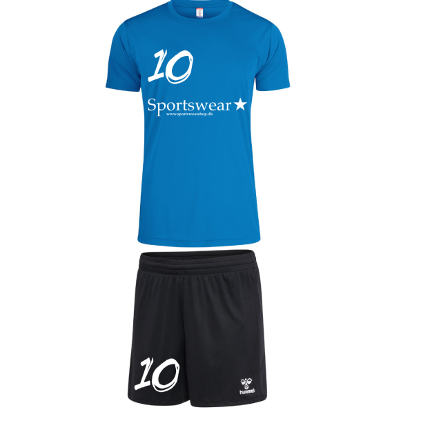 Trningsst Inkl. Navn og Nummer Bl Dameshorts