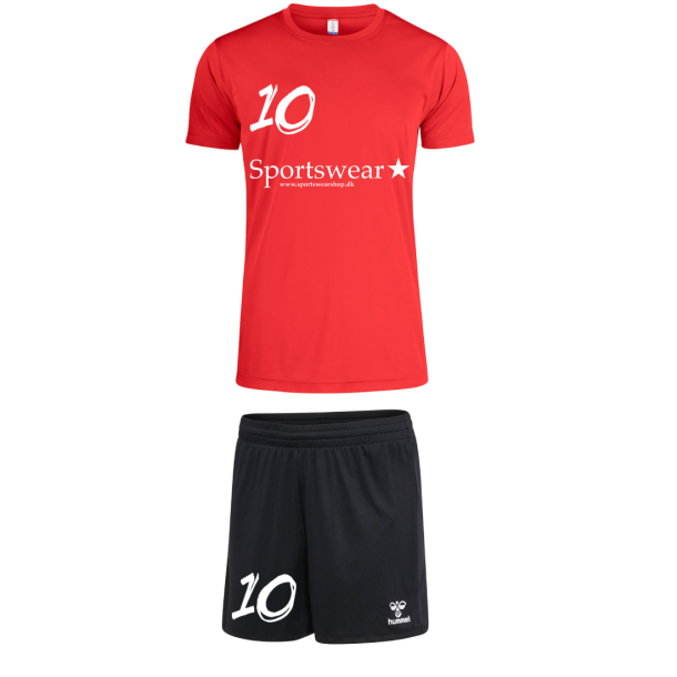 Trningsst Inkl. Navn og Nummer Rd Dameshorts