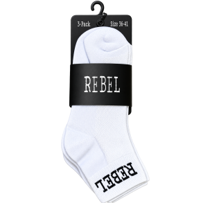 Rebel 3-Pack L�besok. Hvid 